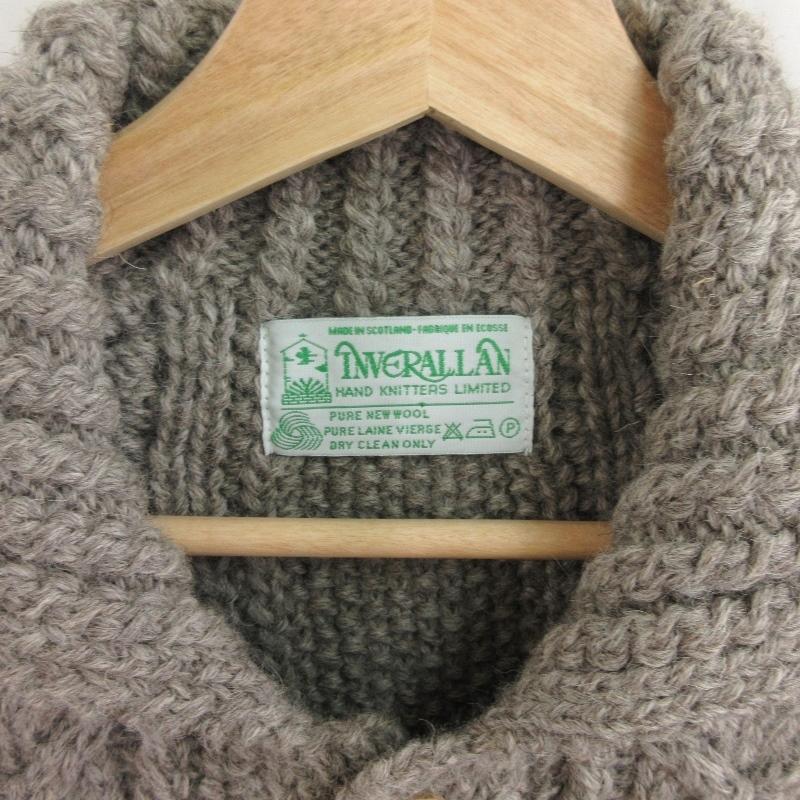 良品 インバーアラン 3A アランニット カーディガン 茶タグ