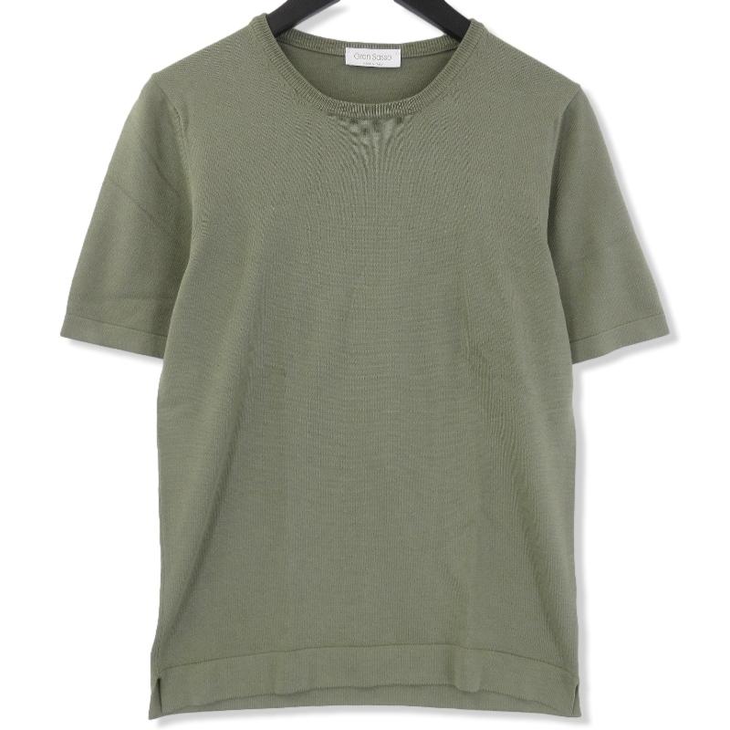 Gran Sasso グランサッソ クルーネックニット 半袖 コットン 19P/58138 