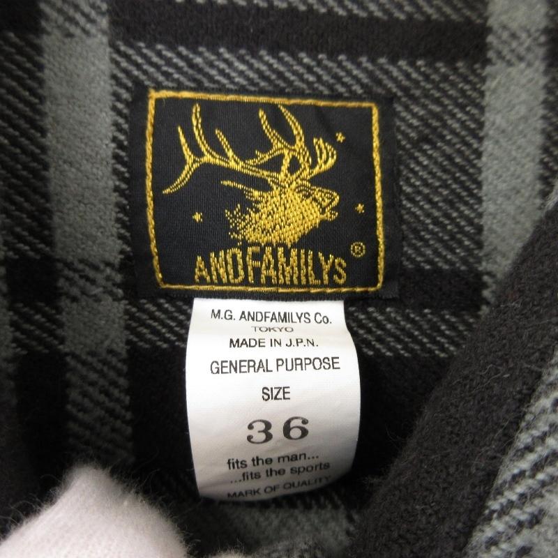 未使用 ANDFAMILY アンドファミリー 長袖ネルシャツ SHL-1812546 