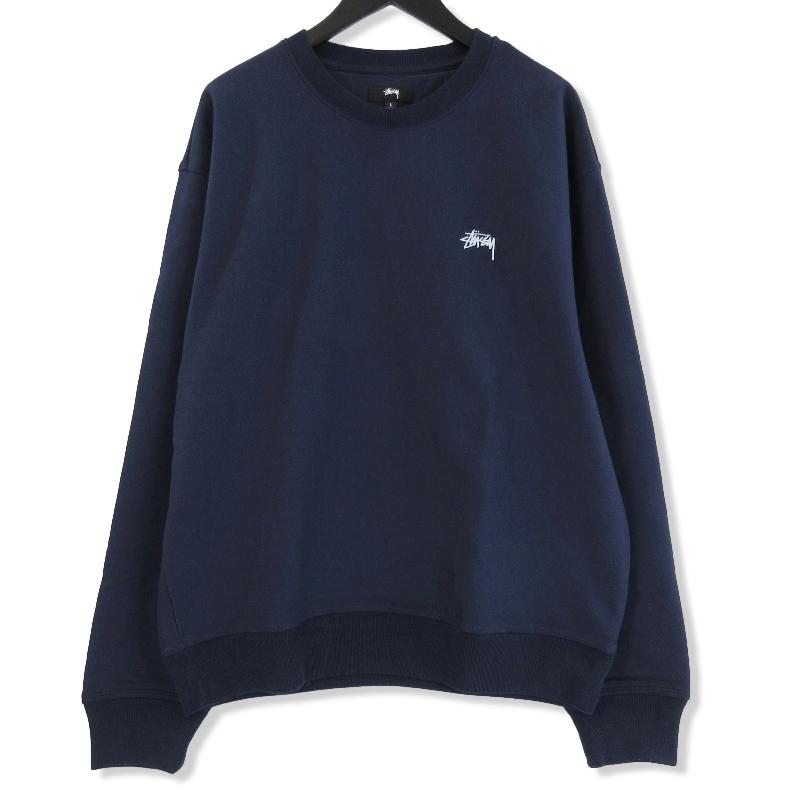 STUSSY ステューシー クルーネックスウェット OVERDYED STOCK LOGO