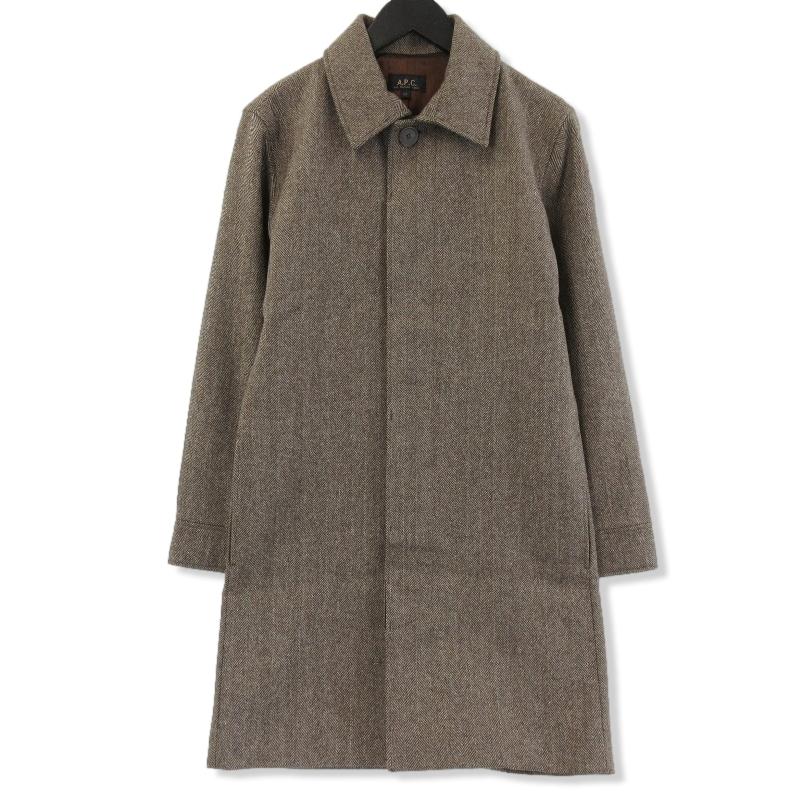A.P.C. アーペーセー ステンカラーコート ヘリンボーン ウール A.P.C. アーペーセー ステンカラーコート ヘリンボーン ウール