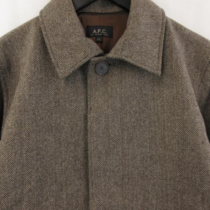 A.P.C. アーペーセー ステンカラーコート ヘリンボーン ウール A.P.C. アーペーセー ステンカラーコート ヘリンボーン ウール