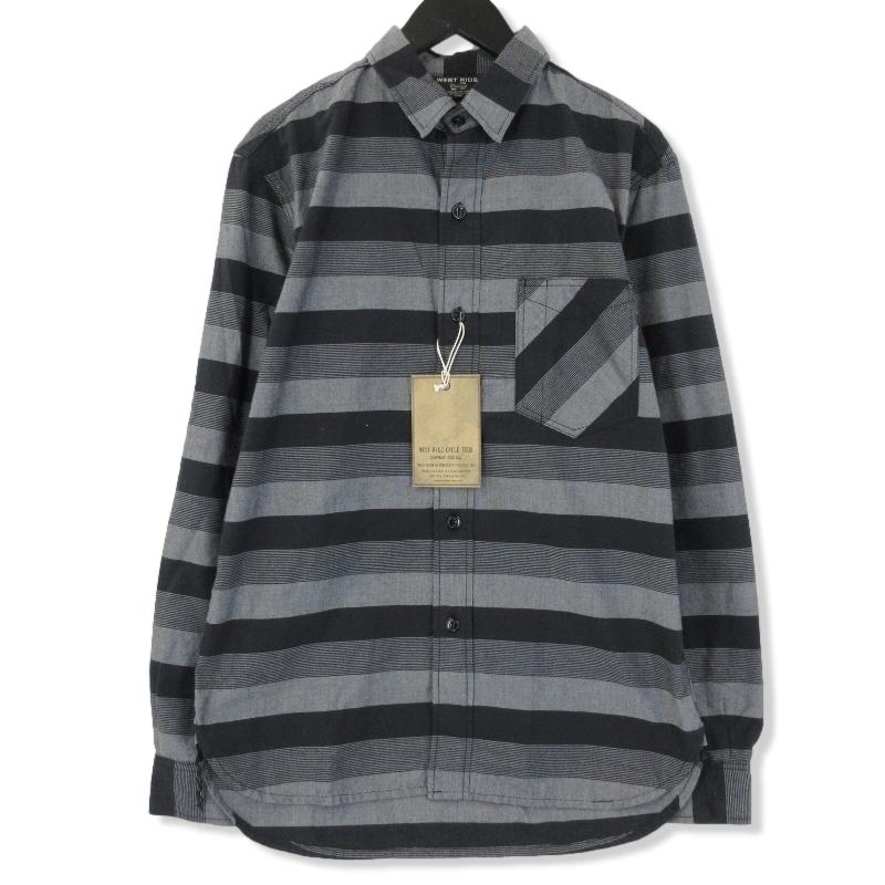 未使用 WEST RIDE ウエストライド 長袖シャツ ボーダー 日本製 GREY 