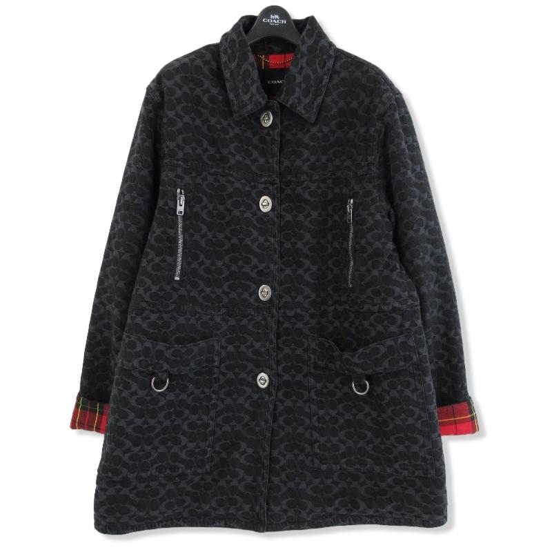 COACH コーチ シグネチャー ジャカード デニム ボニー コート COACH コーチ シグネチャー ジャカード デニム ボニー コート