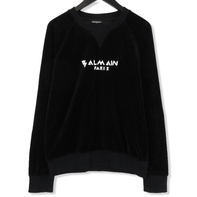 BALMAIN バルマン ベロア スウェット クルーネック ポルトガル製 