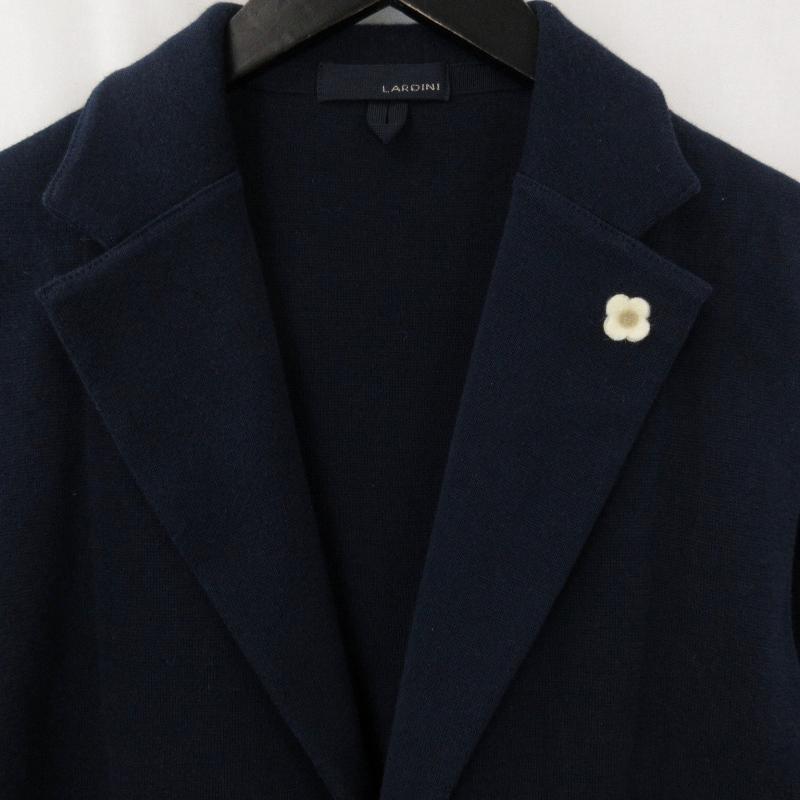 美品LARDINI テーラードジャケット ネイビー 46 LARDINI ネイビー テーラードジャケット ラルディーニ メンズ