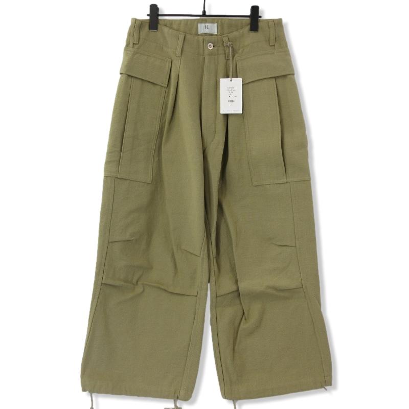 未使用 HERILL ヘリル デニム カーゴパンツ 22030HL80901 Denim Cargo Pants カーキ 2 タグ付き