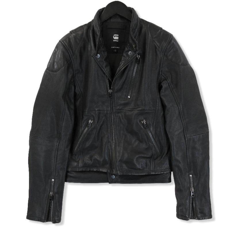 ジースターロウ G-STAR RAW レザーシングルライダースジャケット
