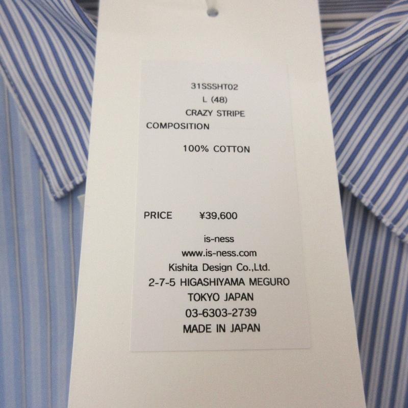 未使用 is-ness イズネス 長袖シャツ 31SSSHT02 トーマス メイソン