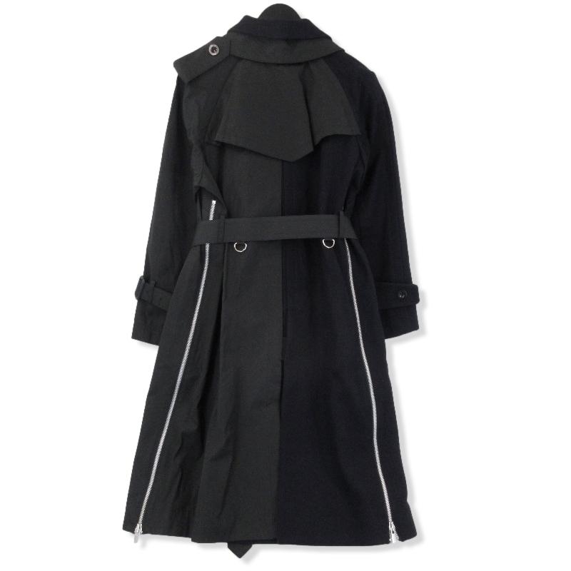 sacai サカイ ドッキングトレンチコート 19-04534 切替 ロング sacai サカイ ドッキングトレンチコート 19-04534 切替 ロング