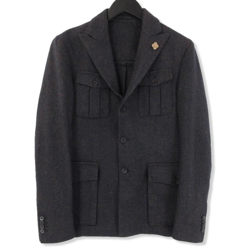美品 LARDINI ラルディーニ サファリジャケット JH5580AQ-5 ウール 