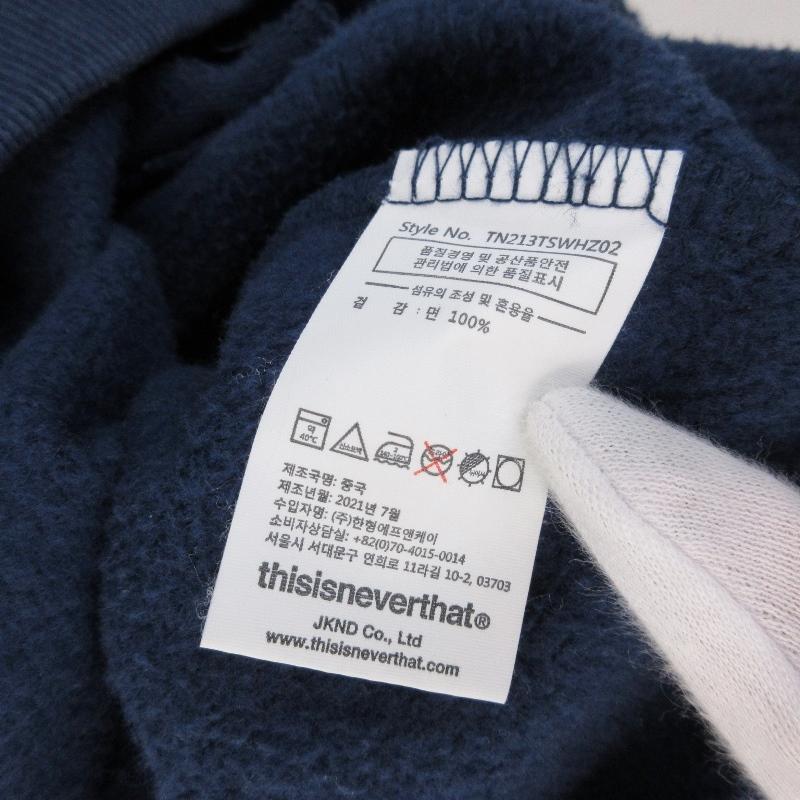 thisisneverthat フード付きパーカー L ダークブルー T-Logo Hoodie（パーカー）｜thisisneverthat（ディスイズネバー