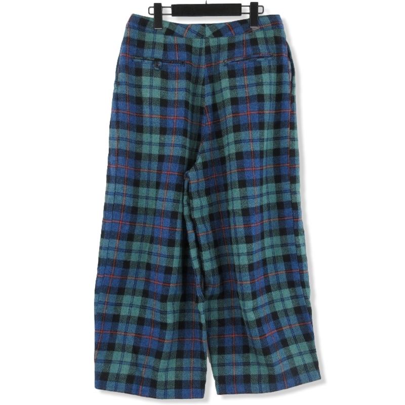 美品 Needles ニードルス ウール ミリタリーパンツ FK097 Wool Plaid Tweed Darts Military