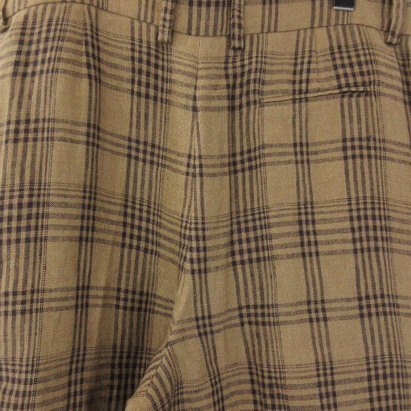 美品 cristaseya クリスタセヤ チェック ワイドパンツ double pleated