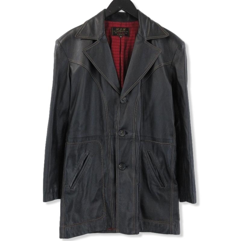 美品】レザージャケット 羊革 日本製 ブラック