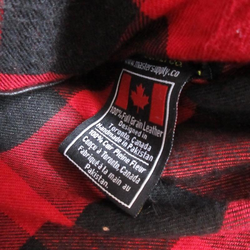 master SUPPLY Gジャン レザー ジャケット 裏地チェック 汚れ加工