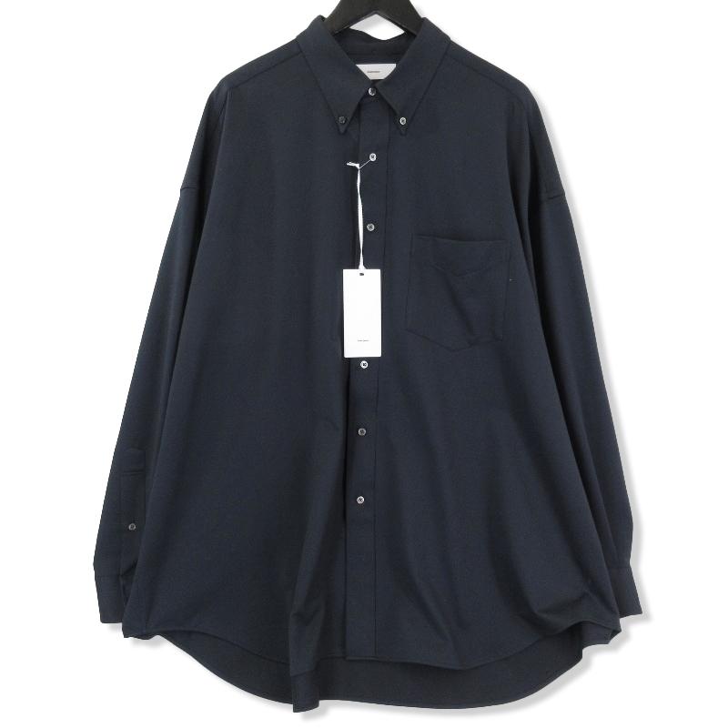 Graphpaper／オーバーサイズ Box Shirtブラック／即日発送可 Graphpaper (グラフペーパー) Ripple Jersey L/S Oversized Box