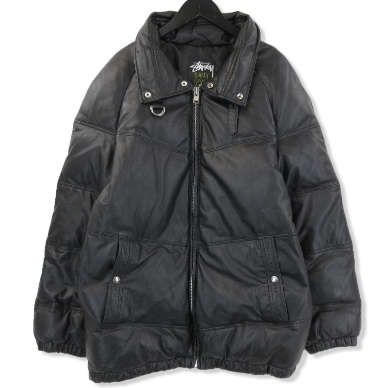 STUSSY ステューシー レザーダウンジャケット BURLY GEAR Cow STUSSY ステューシー レザーダウンジャケット BURLY GEAR Cow