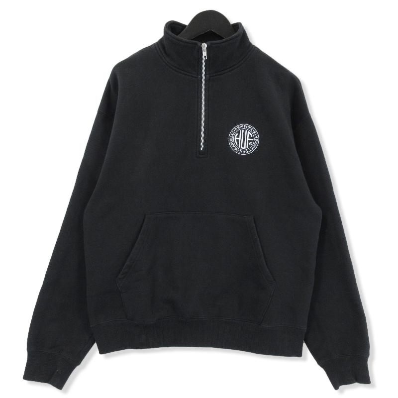 HUF ハーフジップ スウェットシャツ 黒 HUF ハフ ハーフジップスウェット REGIONAL HALF ZIP FLEECE