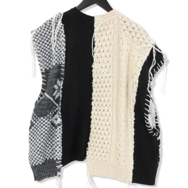 未使用 DISCOVERED ディスカバード NORDIC COLLAGE KNIT VEST DC 