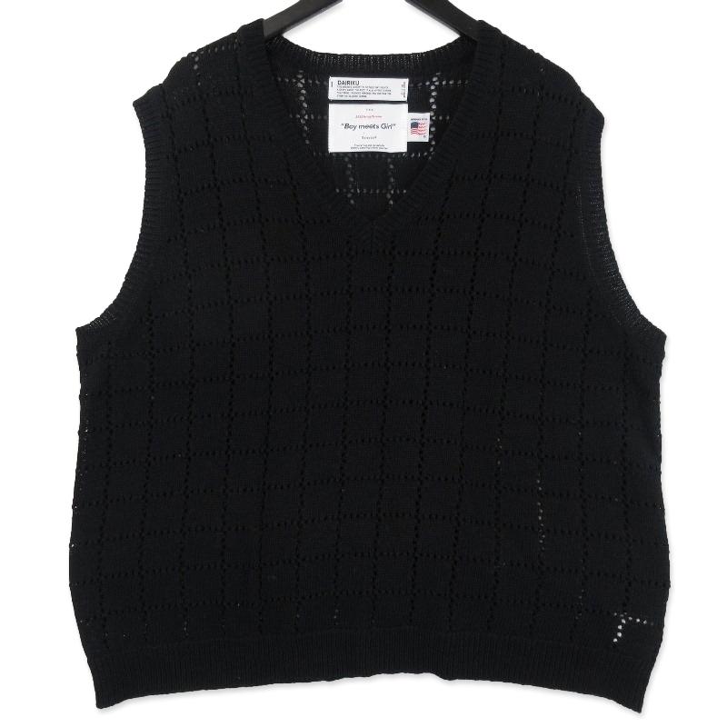 DAIRIKU ダイリク ニットベスト 22SS K-4 A.J. Knit Vest ブラック 黒 