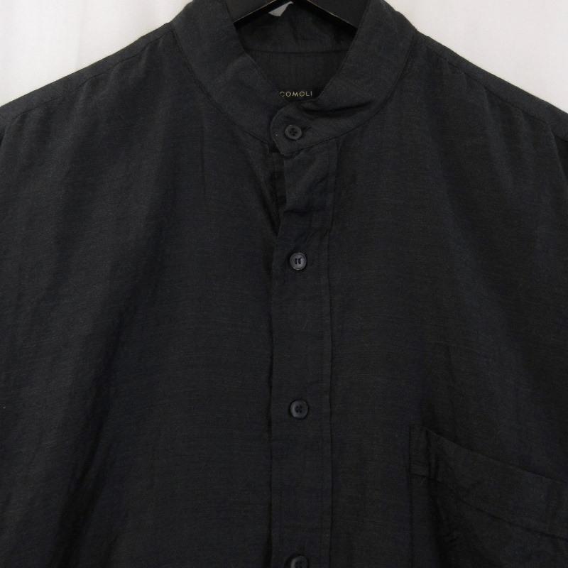美品 COMOLI コモリ ウールシルク プルオーバーシャツ Z01-02009 長袖