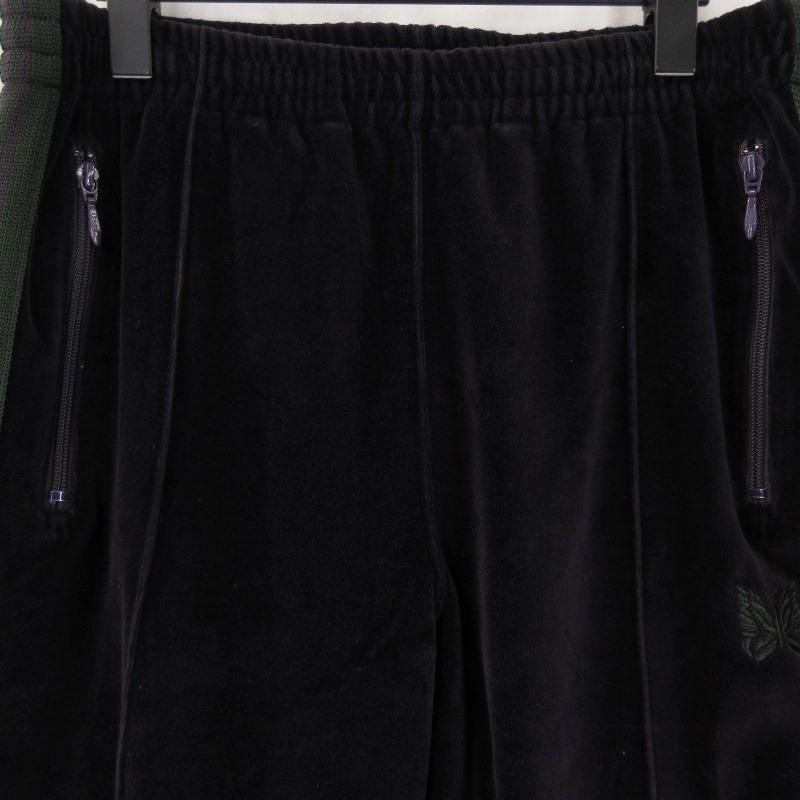 美品❗️ニードルズ黒ベロアパンツ 誰ともかぶらないセットアップ！ニードルズ×ARKnets別注の光沢ベロア