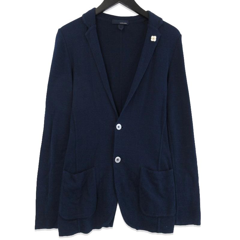 LARDINI 青 テーラードジャケット LARDINI テーラードジャケット 青L ブルー ラルディーニ綿イタリア製