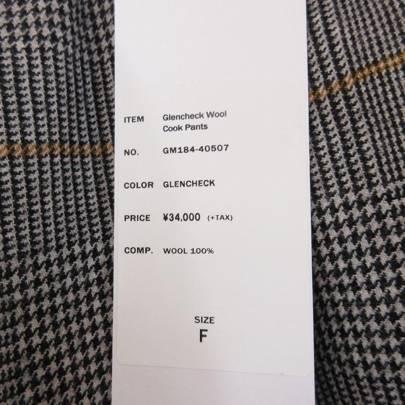 美品 Graphpaper グラフペーパー コックパンツ GM184-40507 Glencheck  