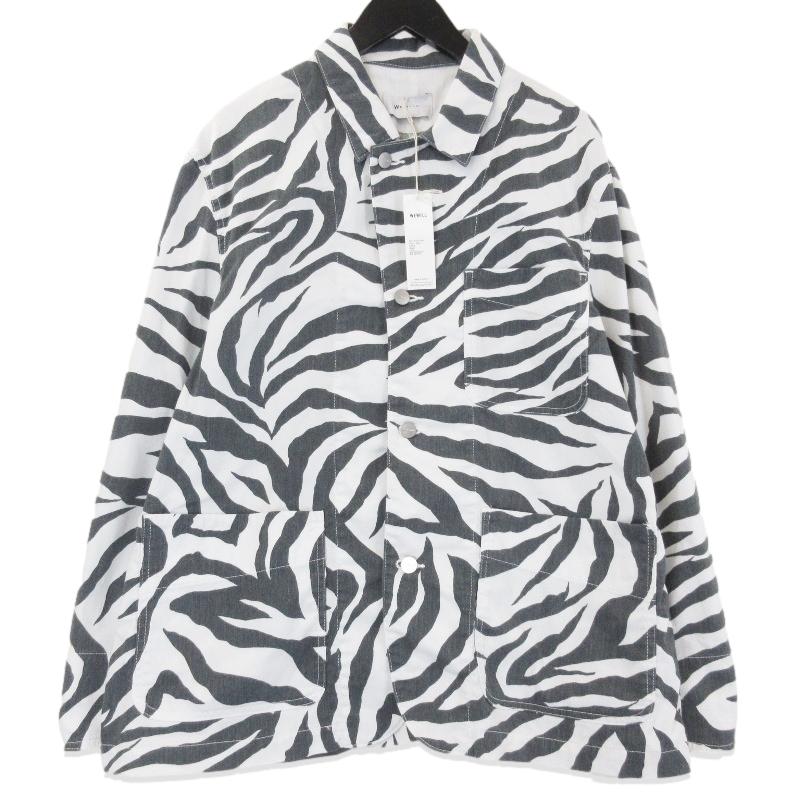 【値引交渉不可】WEWILLハンティングジャケット/カバーオール(裏付き) WEWILL】ウィーウィル COVERALL JACKET L.BLUE ×WHITE