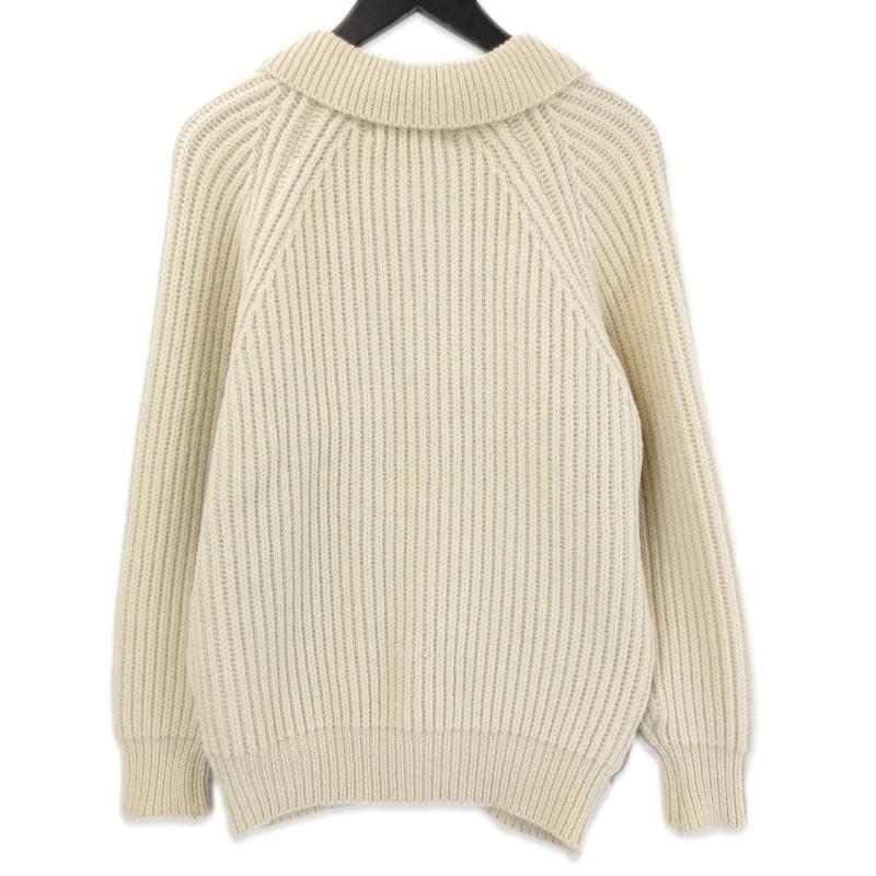 インバーアラン】美品カーディガン ニット 厚手 ウール アイボリー