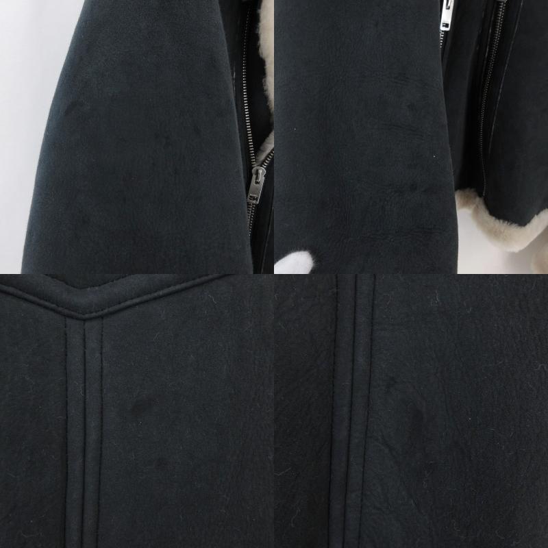 DIESEL ディーゼル ムートンジャケット ラムレザー ネイビー L