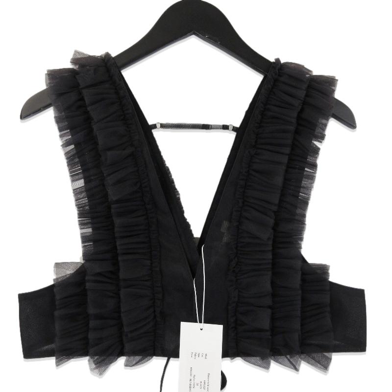 N RYU KAGA フリル ジレ ベスト チュール ブラック 黒 BLACK 【公式通販】