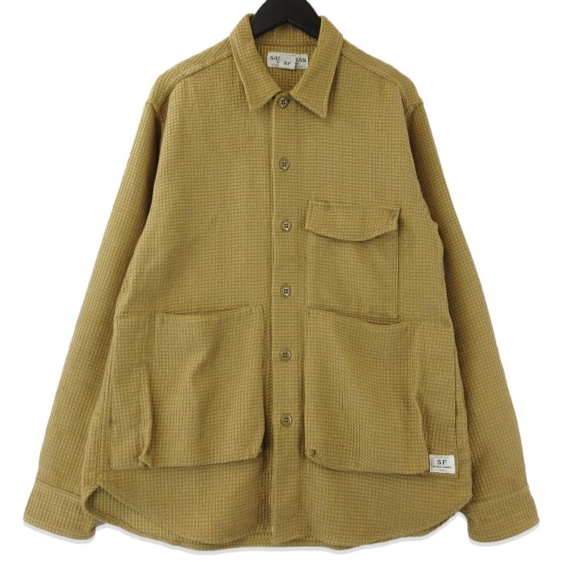 SASSAFRAS（ササフラス） Digs Crew half Cotton Waffle シャツ