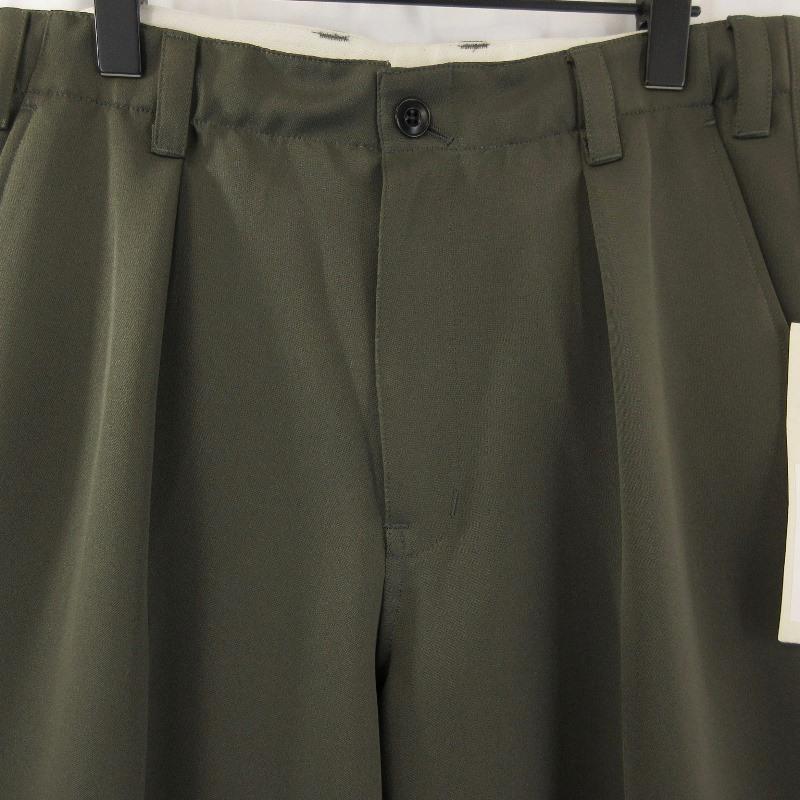 【新品未使用】LIDNM☆スラックス☆L☆ダークブラウン ユニセックス）ストライプワイドフィットスラックス