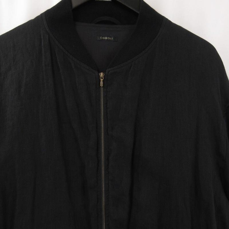美品 COMOLI コモリ リネンWクロス ジップブルゾン Z01-01019 MA-1型