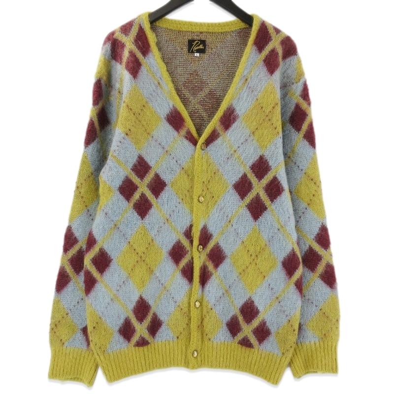 needles モヘヤカーディガン Needles 美品 ニードルズ モヘヤ アーガイル カーディガン JO256
