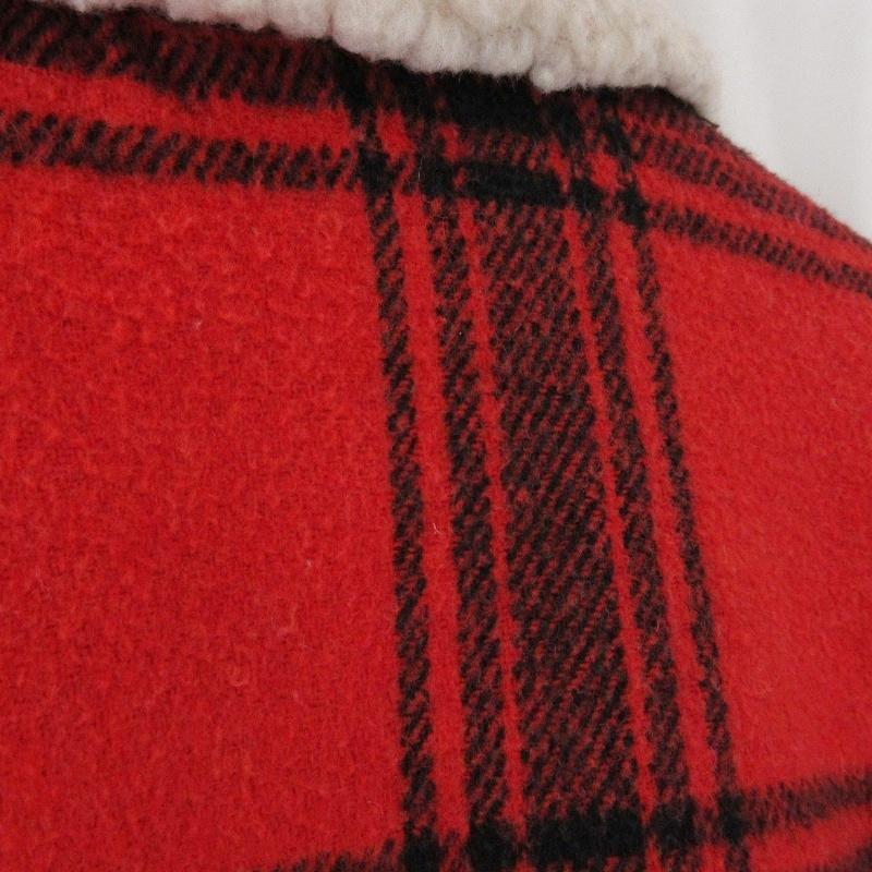 Sears 赤と黒 バッファローチェック柄 裏ボアジャケット 46 Sears 赤と黒 バッファローチェック柄 裏ボアジャケット 46