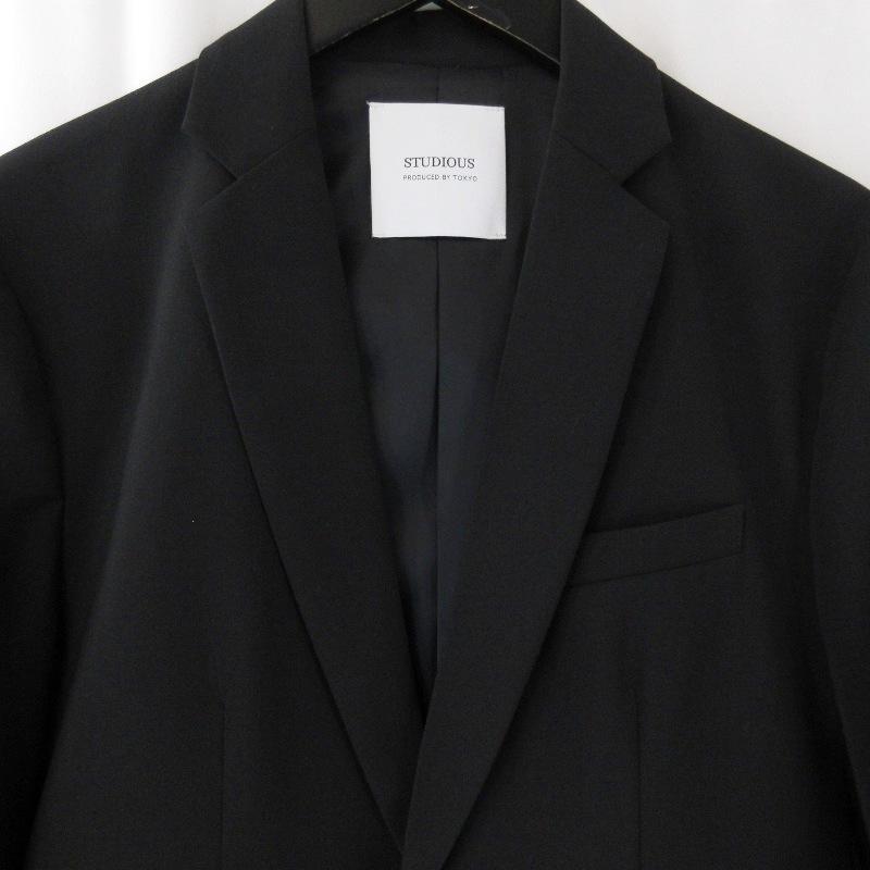 STUDIOUS ウォッシャブルハイスペックノーカラージャケット 黒 サイズ1 SHIPS（シップス）の「SHIPS:〈ウォッシャブル〉japan quality
