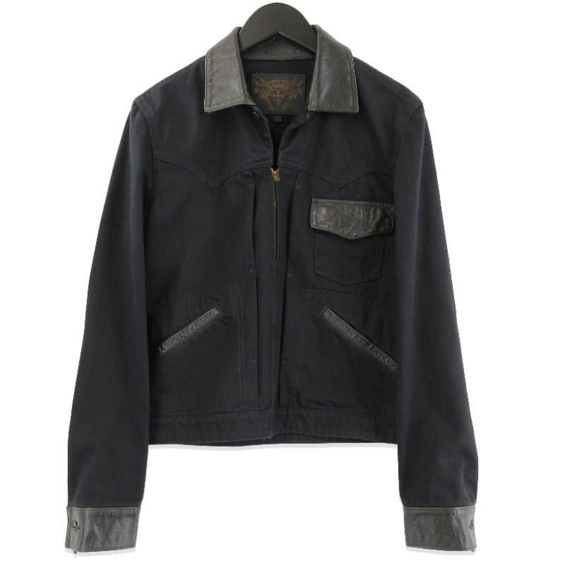 JELADO ジェラード ジップジャケット 襟レザー 馬革 ブラック 黒 1