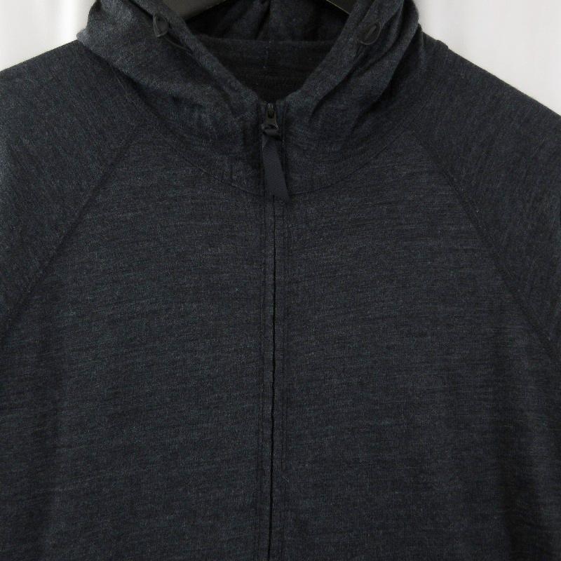 山と道　メリノウール　パーカー　ハーフジップ　プルオーバー　黒 山と道 ヤマトミチ ハーフジップパーカー メリノウール Merino