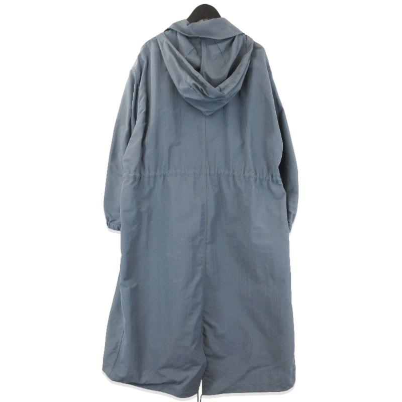 新品タグ付き LOEFF ロエフ 定価10万 スタンドカラーコート ロング LOEFF ロエフ タスラン フーデッド コート 8886-243-0006 ロングコート