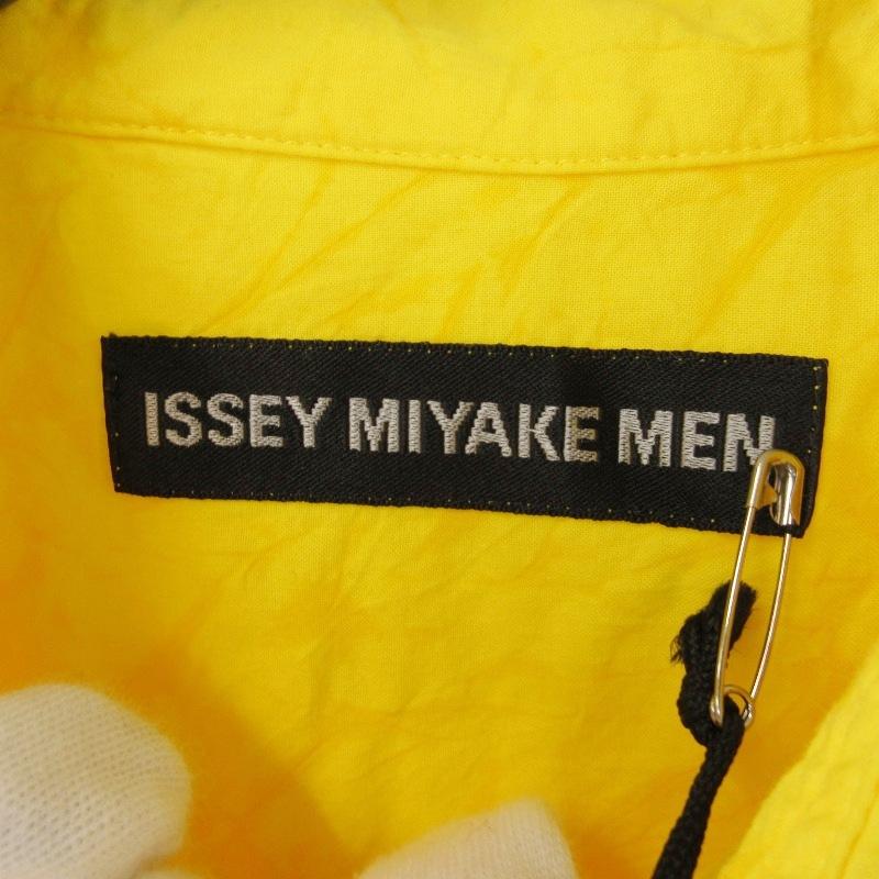 ISSEYMIYAKE イッセイミヤケ ★ブラック/イエロー シフォンシャツ 美品 ISSEY MIYAKE MEN イッセイミヤケメン 長袖シャツ ME51FJ121
