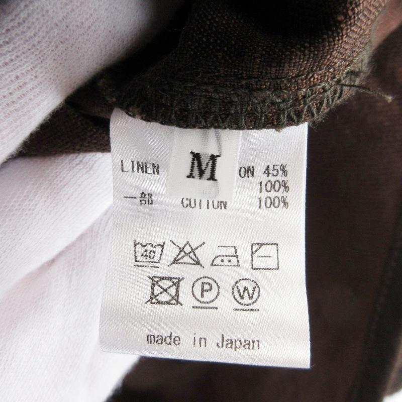 FUNSET OF ART / ベンガラ泥リネンベースボールシャツ/長袖シャツ/L/リネン/BRW 未使用 FUNSET OF ART ファンセットオブアート ベースボールシャツ