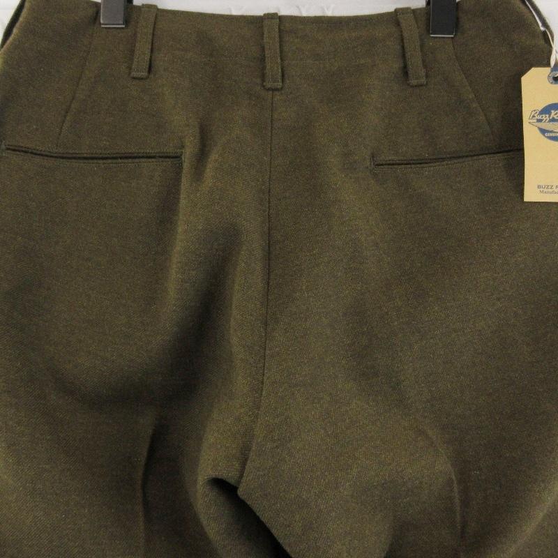 Buzz Rickson’s / ボトム/32/--/BR42465TROUSERS WOOL SERGE SPECIAL O.D. LIGHT 未使用 BUZZ RICKSON'S バズリクソンズ ウールサージ トラウザース