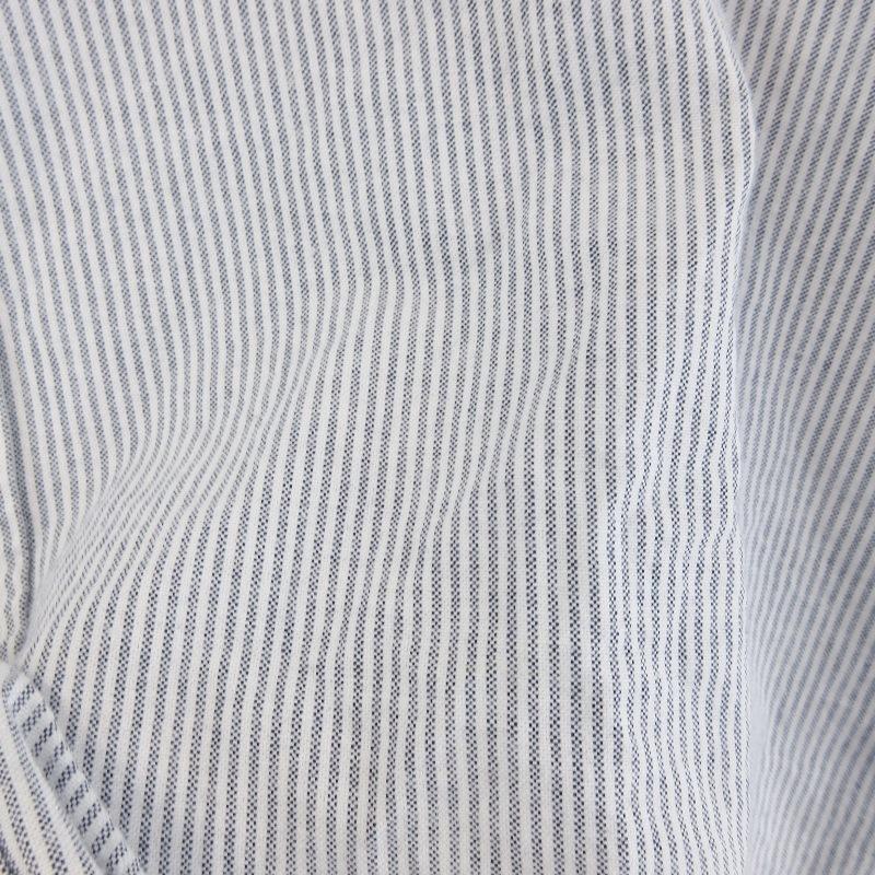 6275【美品】コモリ　コモリシャツ　ストライプ　長袖　ホワイト　ネイビー COMOLI コモリ 15AW 15F-02001 ロンドンストライプ 長袖 コモリシャツ