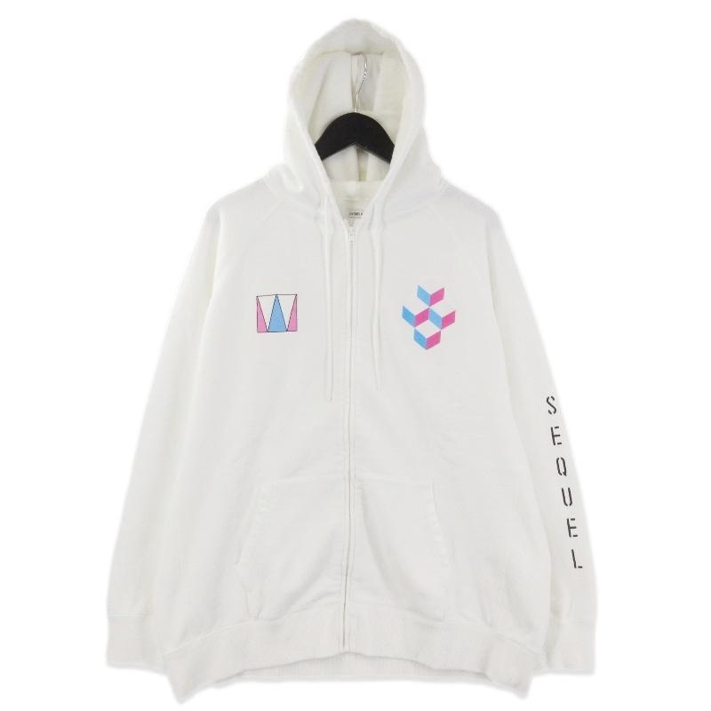 完売品シェリエsheller BIG double zip hoodie 白sheller BIG double