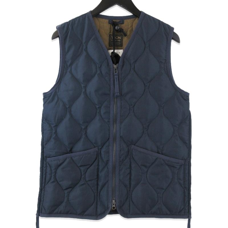 TAION タイオン ミリタリー Vネックジップ ダウンベスト TAION-001ZML