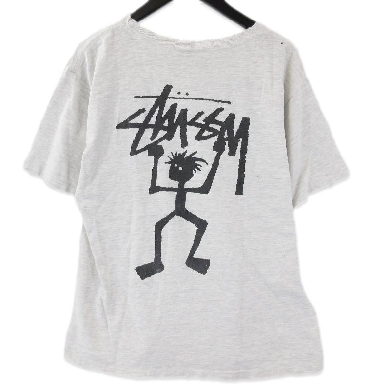 Old Stussy 80年台後期 黒タグ シャドウマン黒色Tシャツ Lサイズ OLD Stussy ステューシー 半袖Tシャツ 80s 後期黒タグ Shadow Man