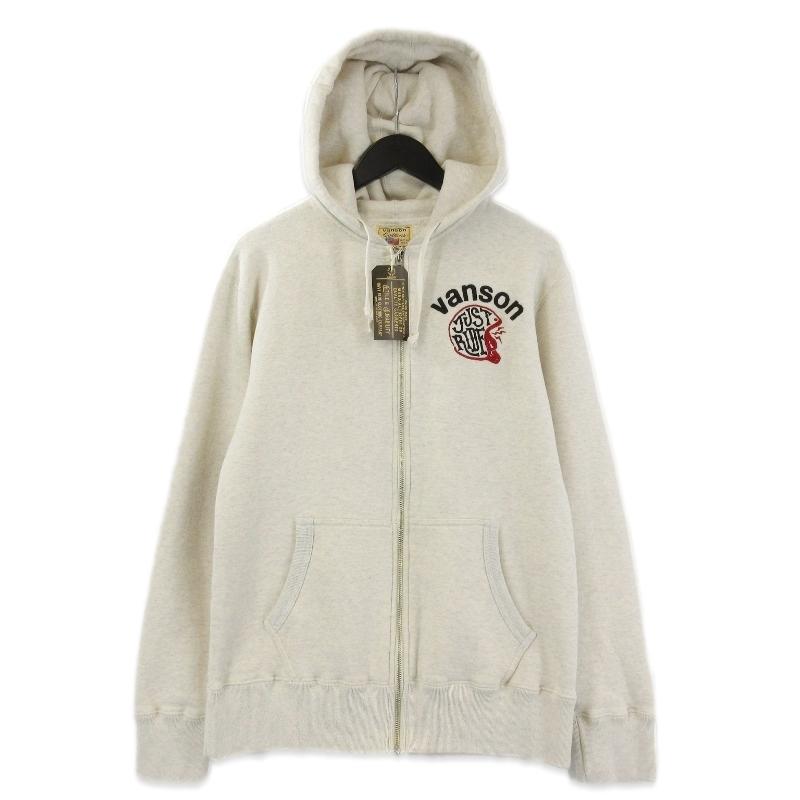 未使用 vanson バンソン ジップパーカー 885V458 LEATHERS CUSTOM SWEAT FULL ZIP PARKA フーディー フルジップ ブラック 黒 L 71015050 VANSON（バンソン） 未使用 ジップパーカー 885V458 LEATHERS CUSTOM